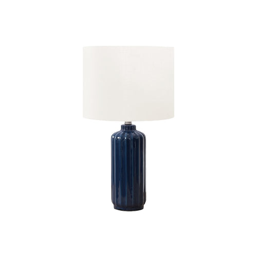 23''H, Table Lamp, Blue Ceramic, Ivory / Cream Shade, Contemporary, Modern - Monarch