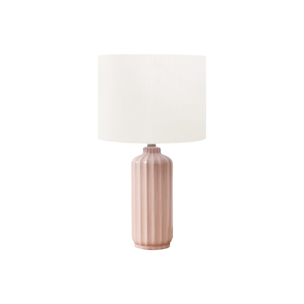 23''H, Table Lamp, Pink Ceramic, Ivory / Cream Shade, Contemporary, Modern - Monarch