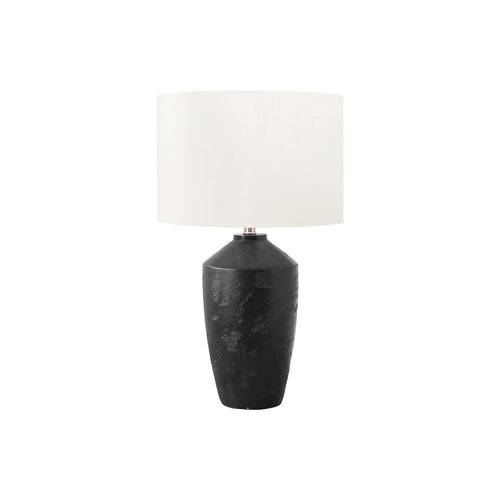 25''H, Table Lamp, Black Concrete, Ivory / Cream Shade, Contemporary, Modern - Monarch