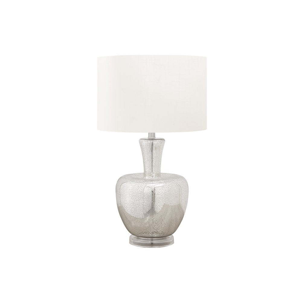 26''H, Table Lamp, Silver Glass, Ivory / Cream Shade, Contemporary, Modern - Monarch