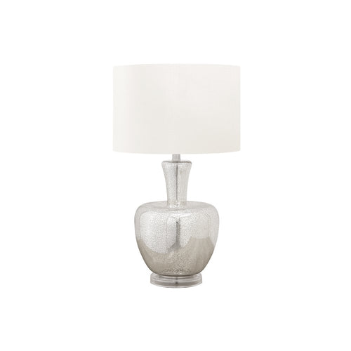 26''H, Table Lamp, Silver Glass, Ivory / Cream Shade, Contemporary, Modern - Monarch