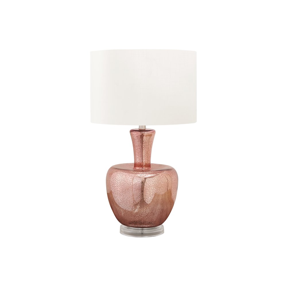26''H, Table Lamp, Dusty Rose Glass, Ivory / Cream Shade, Contemporary, Modern - Monarch