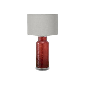 Lighting, 28''H, Table Lamp, Red Glass, Grey Shade, Contemporary, Modern - Monarch