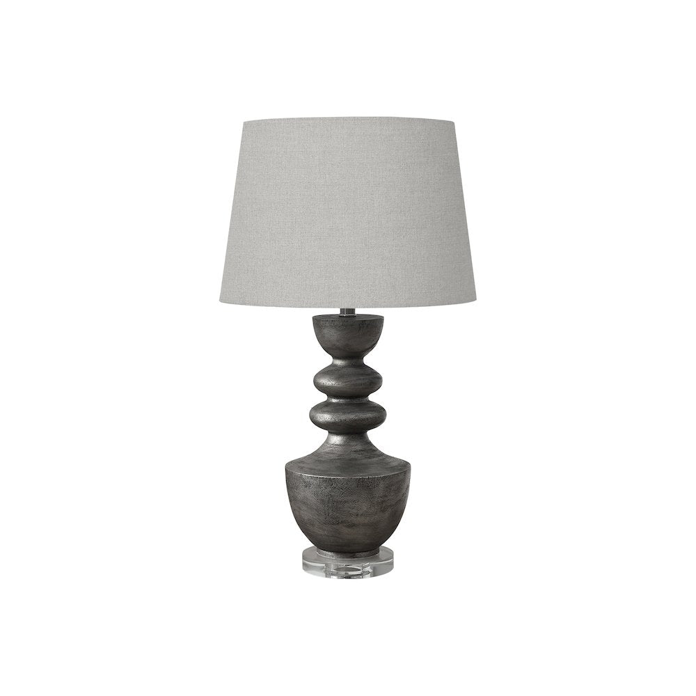 Lighting, 28''H, Table Lamp, Grey Resin, Grey Shade, Transitional - Monarch