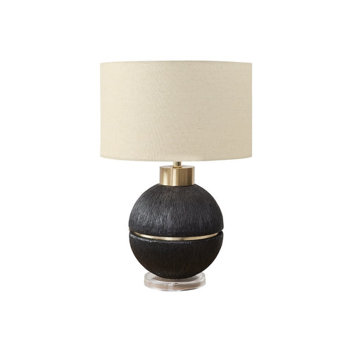 26''H, Table Lamp, Black / Gold Resin, Beige Shade, Contemporary, Modern - Monarch