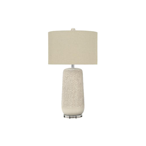Lighting, 31''H, Table Lamp, Cream Ceramic, Beige Shade, Contemporary - Monarch