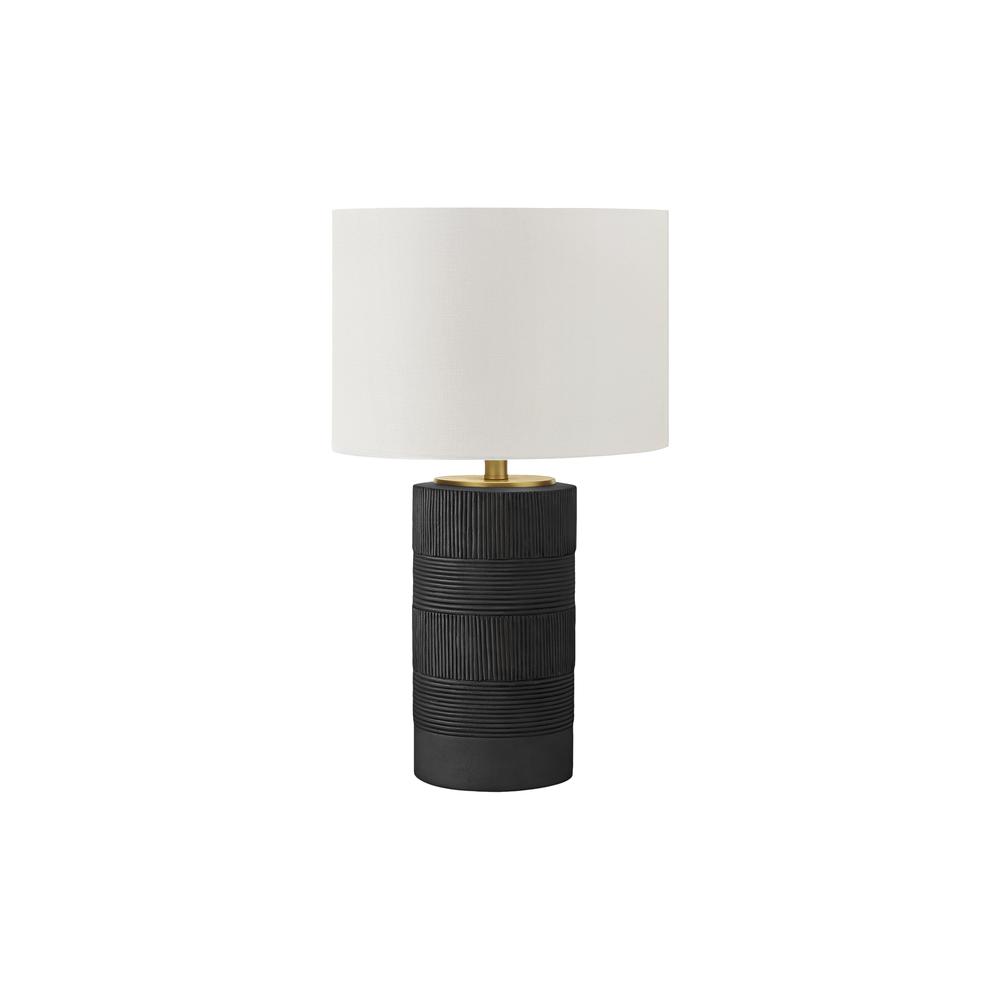 Lighting, 24''H, Table Lamp, Black Resin, Ivory / Cream Shade, Contemporary - Monarch