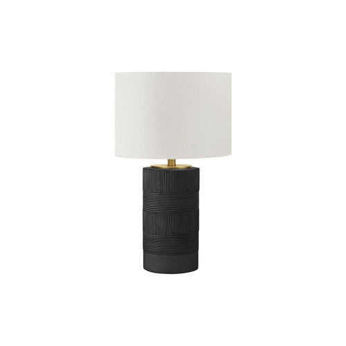 Lighting, 24''H, Table Lamp, Black Resin, Ivory / Cream Shade, Contemporary - Monarch