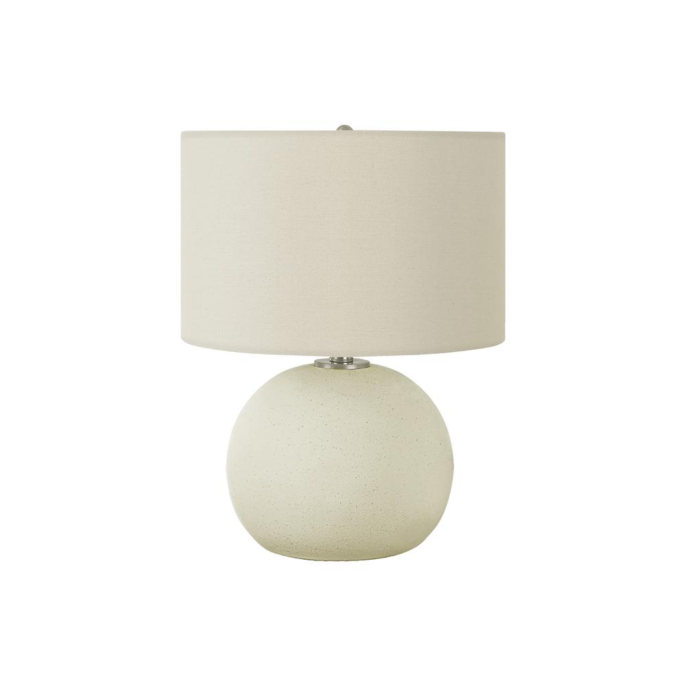 =''Lighting, 18''''H, Table Lamp, Ivory / Cream Shade, Cream Ceramic, Contemporary - Monarch