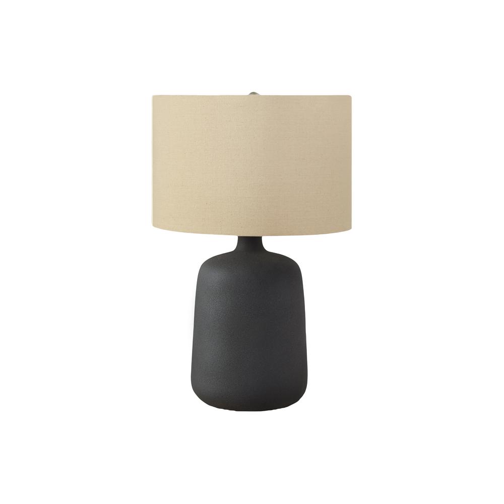 Lighting, 24''H, Table Lamp, Black Ceramic, Beige Shade, Contemporary - Monarch