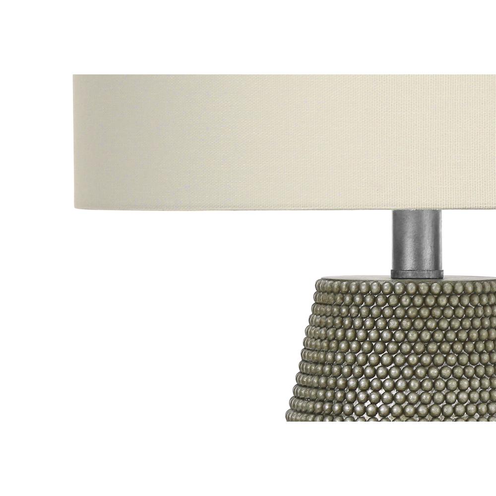 Lighting, 24''H, Table Lamp, Grey Resin, Ivory / Cream Shade, Contemporary - Monarch