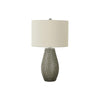 Lighting, 24''H, Table Lamp, Grey Resin, Ivory / Cream Shade, Contemporary - Monarch