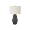 Lighting, 24''H, Table Lamp, Black Resin, Ivory / Cream Shade, Contemporary - Monarch
