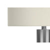 Lighting, 28''H, Table Lamp, Nickel Metal, Ivory / Cream Shade, Contemporary - Monarch