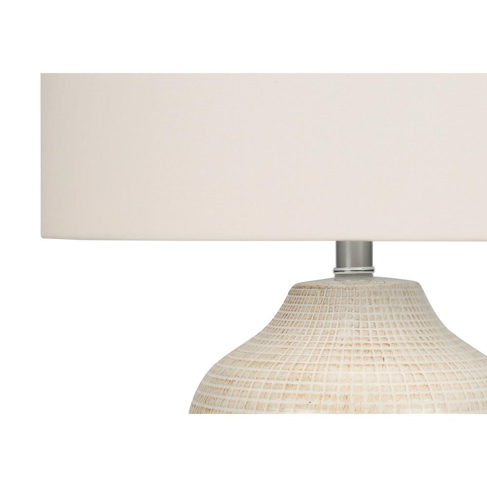 =''Lighting, 26''''H, Table Lamp, Cream Ceramic, Ivory / Cream Shade, Contemporary - Monarch