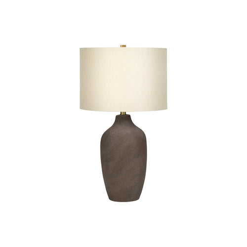 Lighting, 27''H, Table Lamp, Grey Ceramic, Beige Shade, Contemporary - Monarch