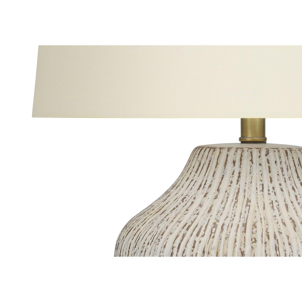 =''Lighting, 26''''H, Table Lamp, Cream Ceramic, Ivory / Cream Shade, Transitional - Monarch