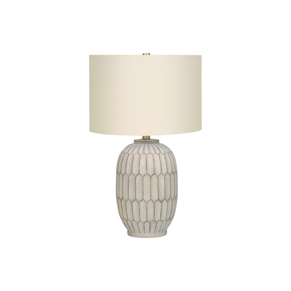 Lighting, 24''H, Table Lamp, Cream Resin, Ivory / Cream Shade, Transitional - Monarch