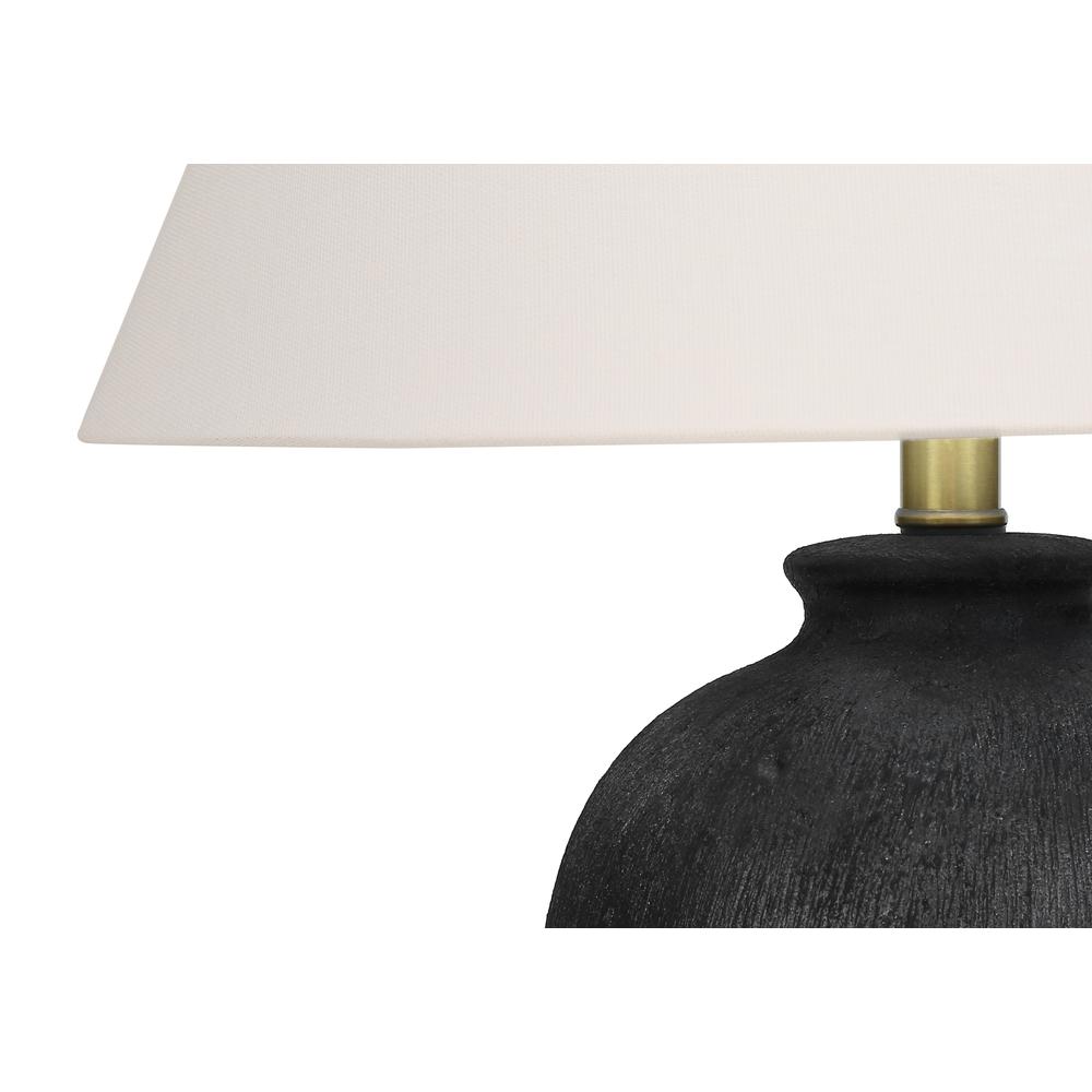 Lighting, 24''H, Table Lamp, Black Ceramic, Ivory / Cream Shade, Modern - Monarch