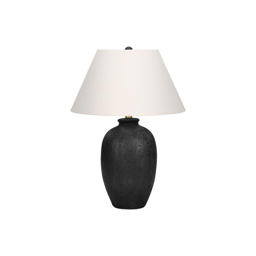 Lighting, 24''H, Table Lamp, Black Ceramic, Ivory / Cream Shade, Modern - Monarch