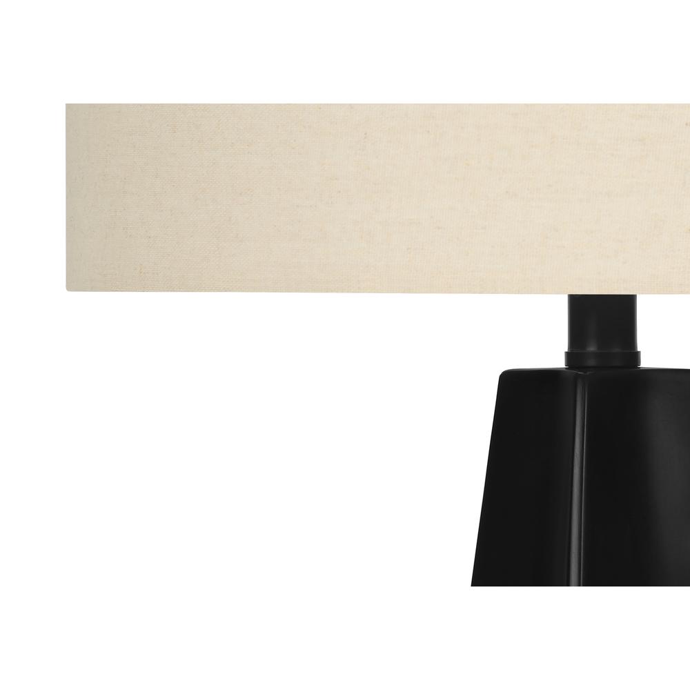 Lighting, 27''H, Table Lamp, Black Resin, Beige Shade, Modern - Monarch