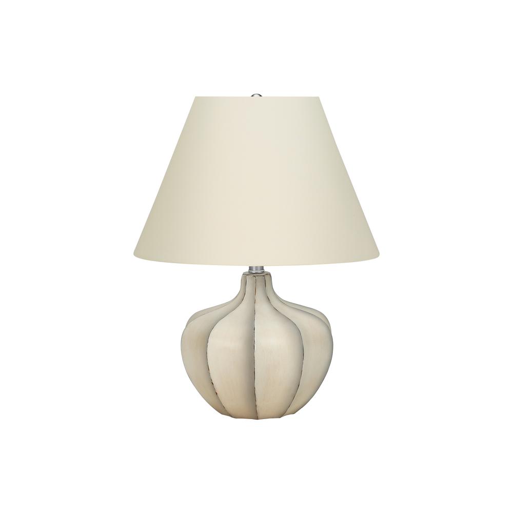 Lighting, 21''H, Table Lamp, Cream Resin, Ivory / Cream Shade, Transitional - Monarch