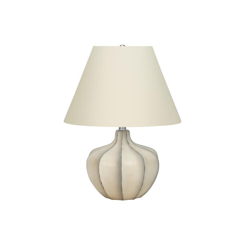 Lighting, 21''H, Table Lamp, Cream Resin, Ivory / Cream Shade, Transitional - Monarch