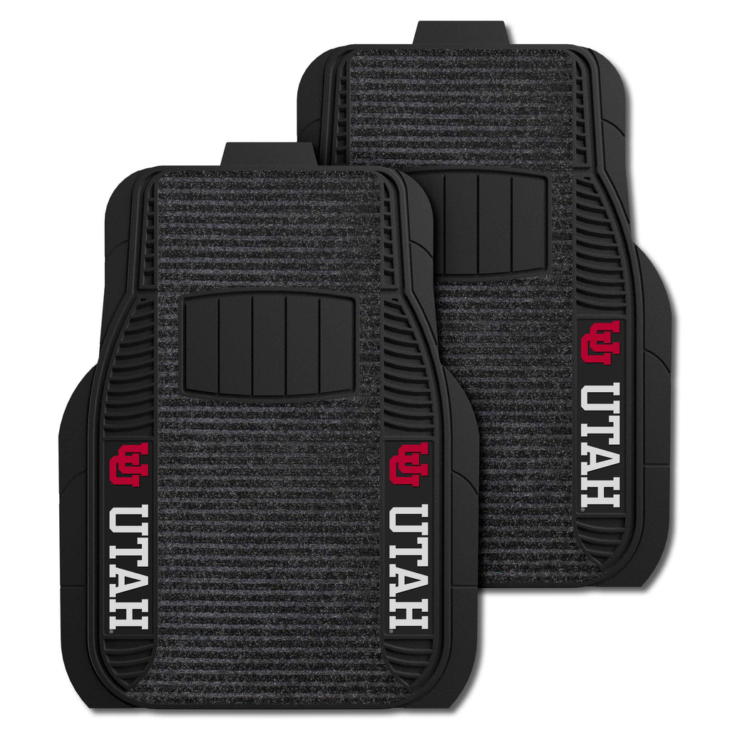 Fanmats - University of Utah 2-pc Deluxe Car Mat Set 21''x27''