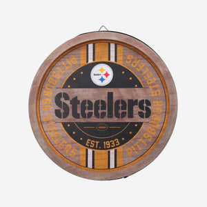 Pittsburgh Steelers Sign Wood Barrel Design - Forever Colllectibles