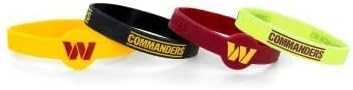 Washington Commanders Bracelets 4 Pack Silicone - Aminco