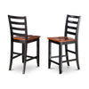 Fairwinds  Stool with  lader  back in Black  &  Cherry,  Set  of  2 - East West Furniture