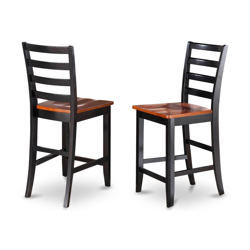 Fairwinds  Stool with  lader  back in Black  &  Cherry,  Set  of  2 - East West Furniture