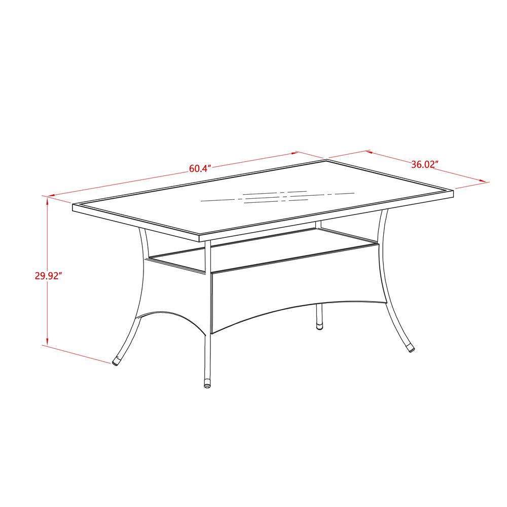 Wicker Patio Table Natural Linen, OSLTG03 - East West Furniture