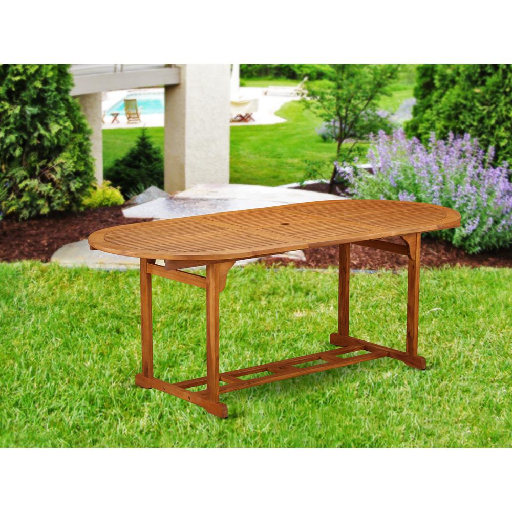 Wooden Patio Table Natural Oil, BBSTXNA - East West Furniture