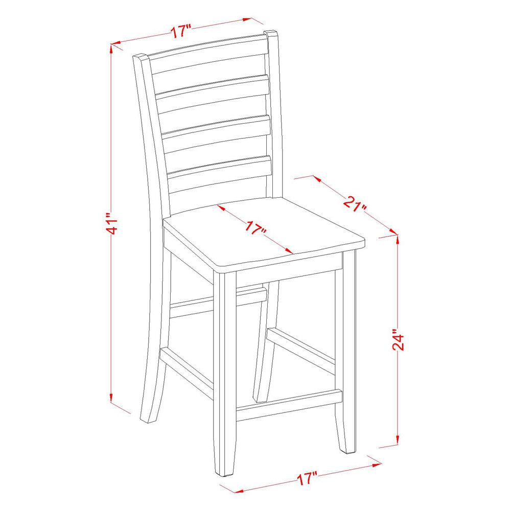 Fairwinds  Stool with  lader  back in Black  &  Cherry,  Set  of  2 - East West Furniture