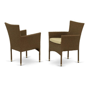 Wicker Patio Chair Brown, BKLC102A - East West Furniture