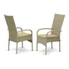 Wicker Patio Chair Natural Linen, OSLC103A - East West Furniture