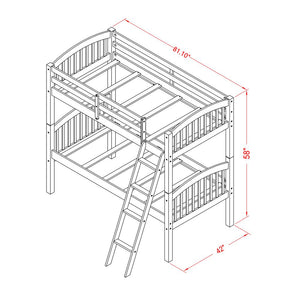 Youth Bunk Bed White, VEB-05-T - East West Furniture