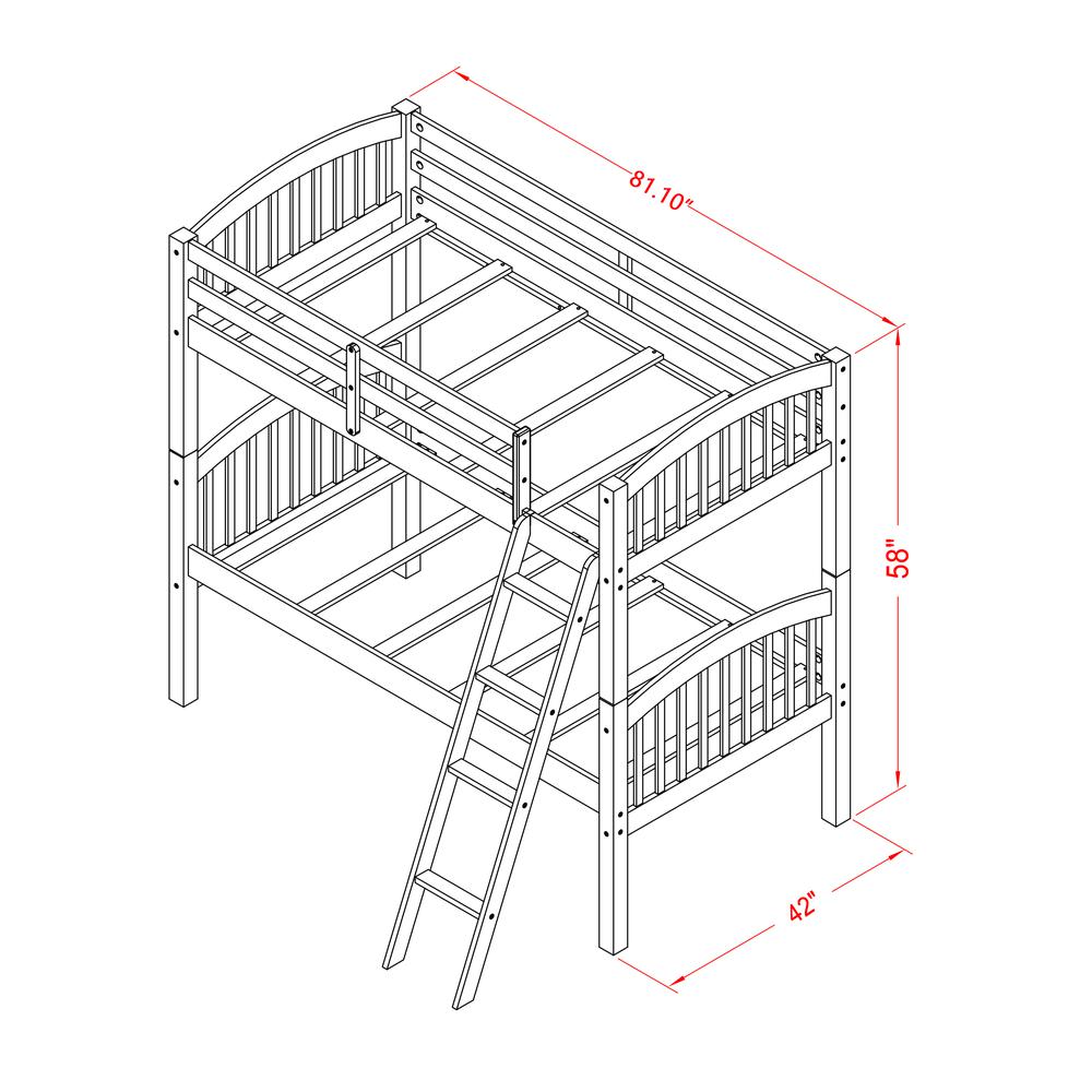 Youth Bunk Bed White, VEB-05-T - East West Furniture