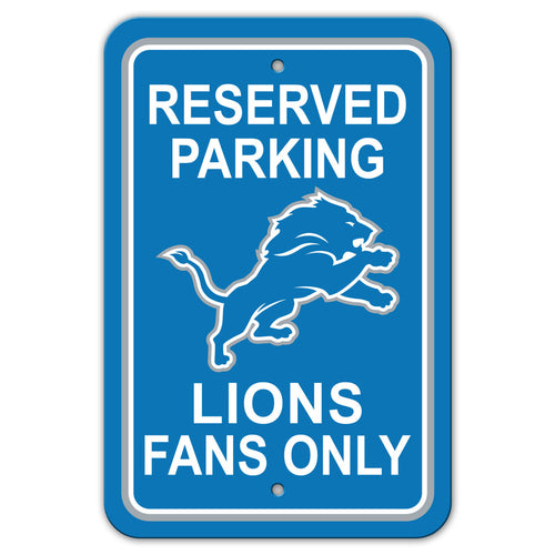 Detroit Lions Sign 12x18 Plastic Reserved Parking Style -