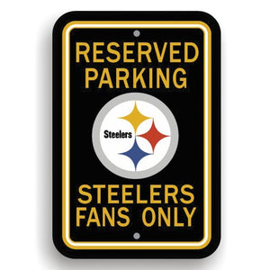 Pittsburgh Steelers Sign 12x18 Plastic Reserved Parking Style -