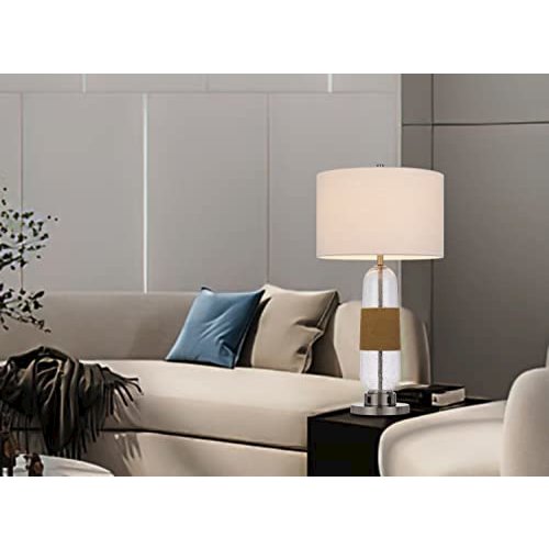 150W 3 Way Everett Bubbled Glass Table Lamp - Cal Lighting