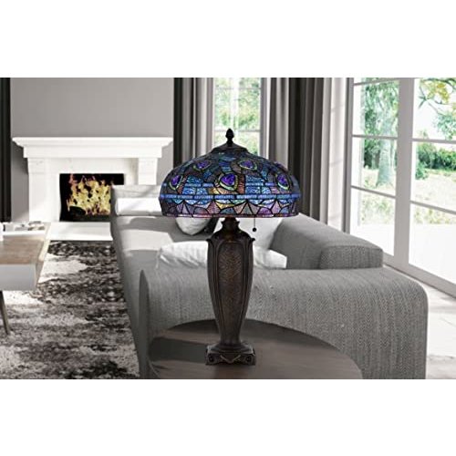 60W X 2 Metal/Resin Tiffany Table Lamp With Pull Chain Switches - Cal Lighting