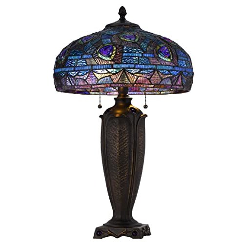 60W X 2 Metal/Resin Tiffany Table Lamp With Pull Chain Switches - Cal Lighting