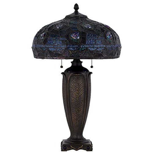 60W X 2 Metal/Resin Tiffany Table Lamp With Pull Chain Switches - Cal Lighting
