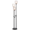 60W X 3 Oconto Metal Floor Lamp With Patterned Glass Shades. - Cal Lighting