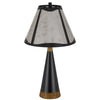 150W 3 Way Clemente Metal/Birch Wood Mica Table Lamp - Cal Lighting