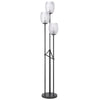 60W X 3 Oconto Metal Floor Lamp With Patterned Glass Shades. - Cal Lighting