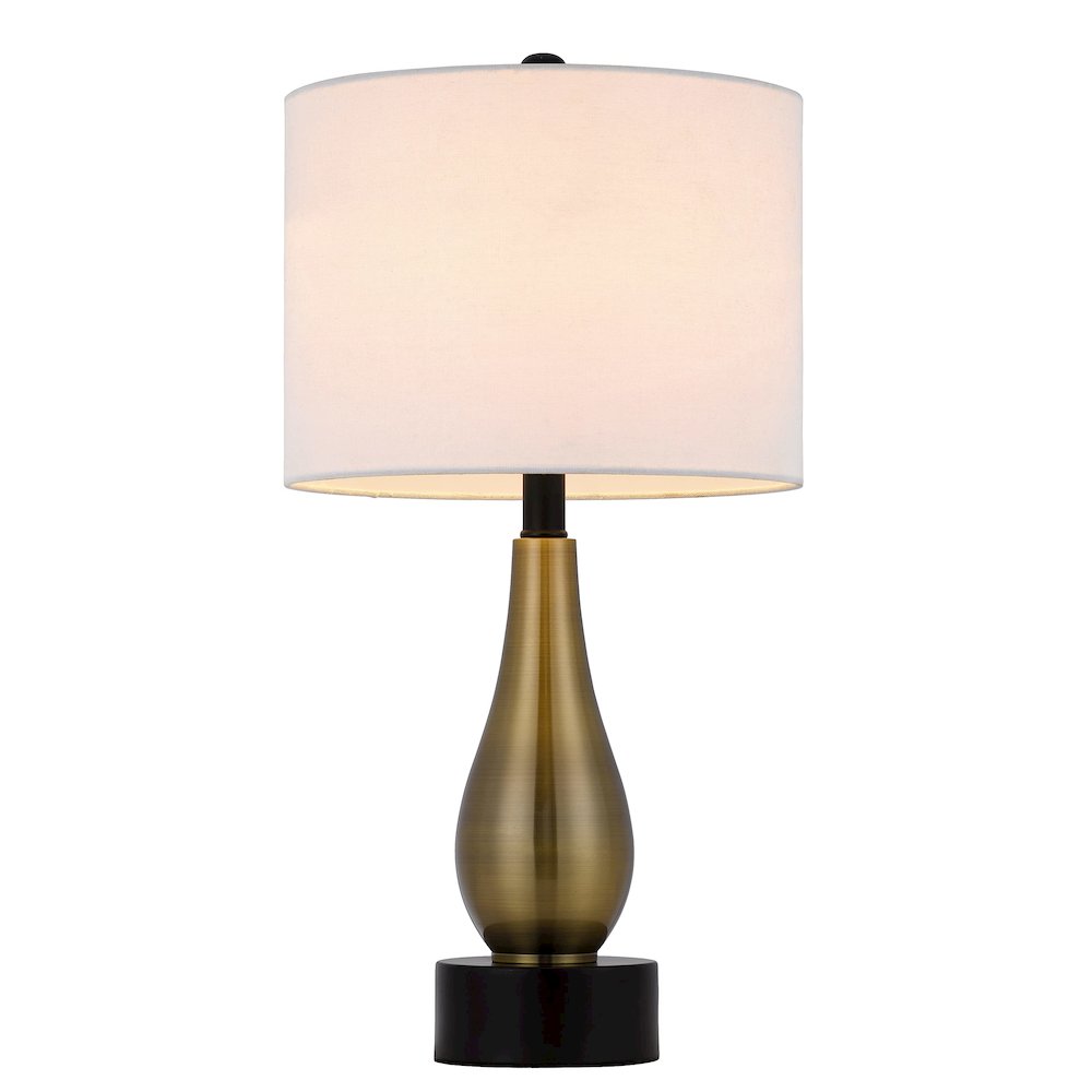 100W Ashland Metal Table Lamp With Hardback Drum Fabric Shade (Sold As Pairs) - Cal Lighting