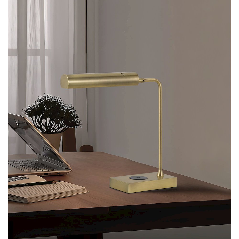 Delray 12W Intergrated Led Metal Desk Lamp With Wireless Charging Port - Cal Lighting